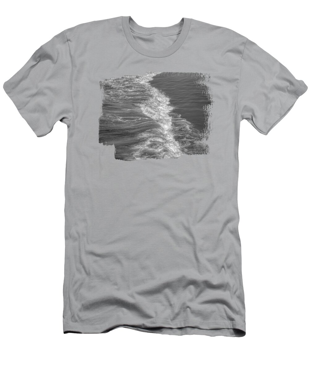 Santa Monica T-Shirt featuring the photograph Pacific Waves Santa Monica BW by Elisabeth Lucas