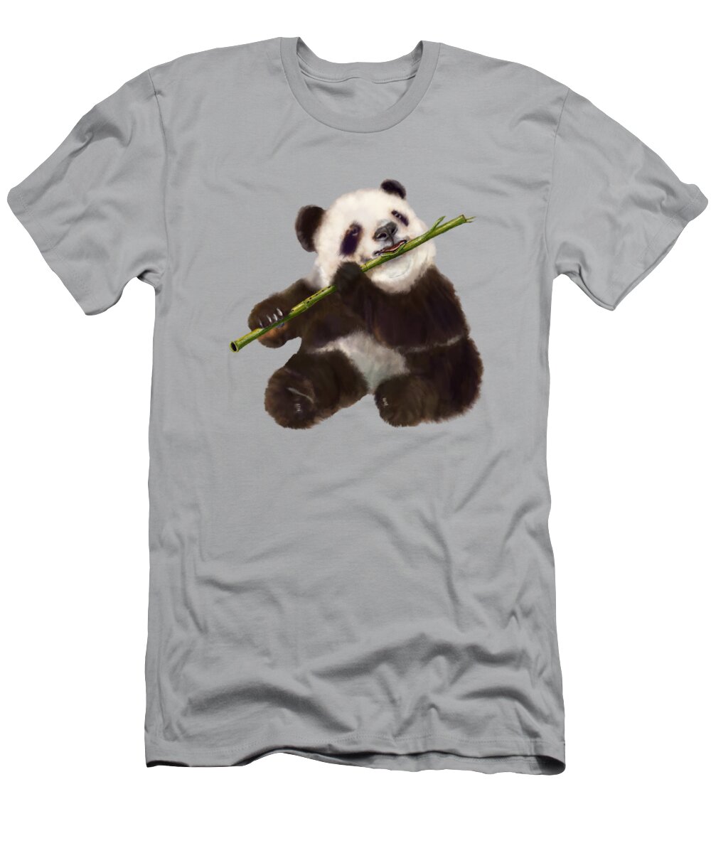 Panda T-Shirt featuring the digital art Paddy Panda by Mandy Tabatt