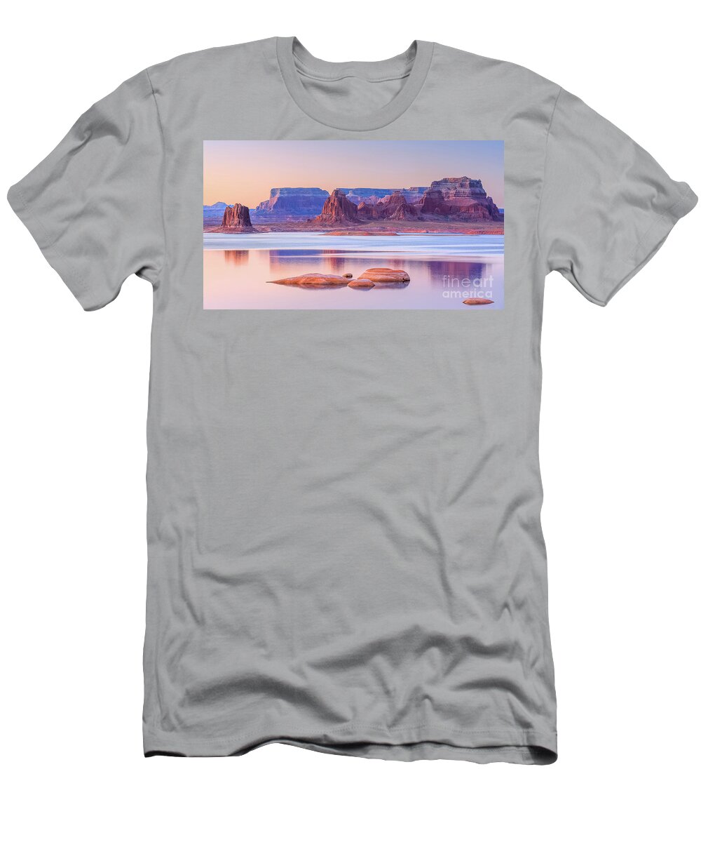 Eroded T-Shirt featuring the photograph Padre Bay from Cookie Jar Butte by Henk Meijer Photography