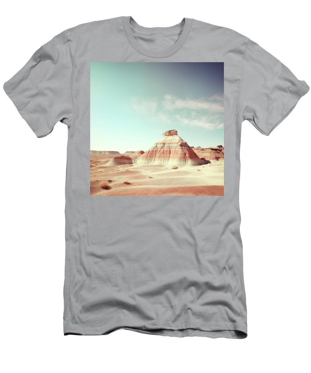 Blue T-Shirt featuring the digital art Painted Desert of Small Hills by YoPedro