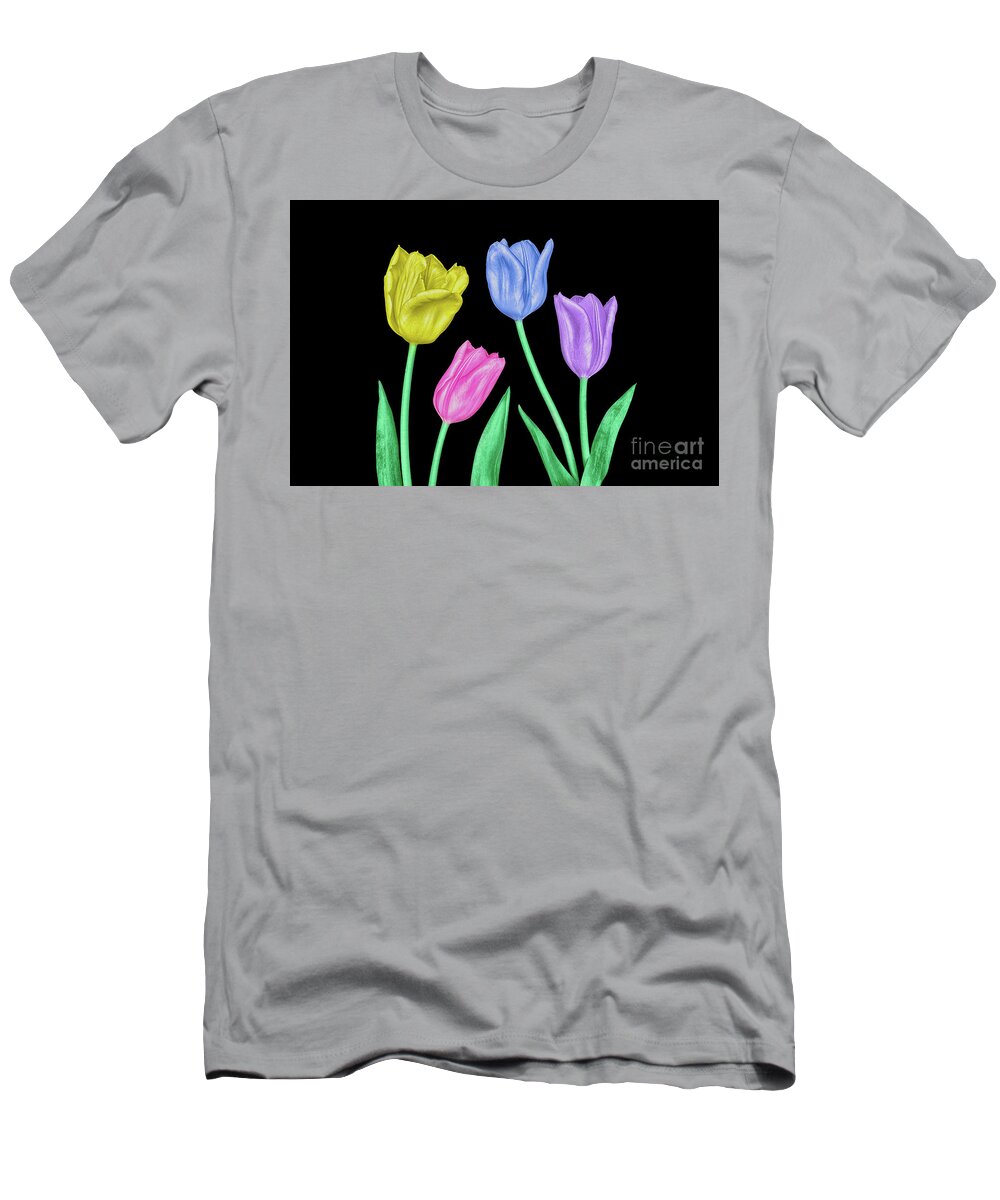 Tulips T-Shirt featuring the photograph Painted Tulips by Mimi Ditchie
