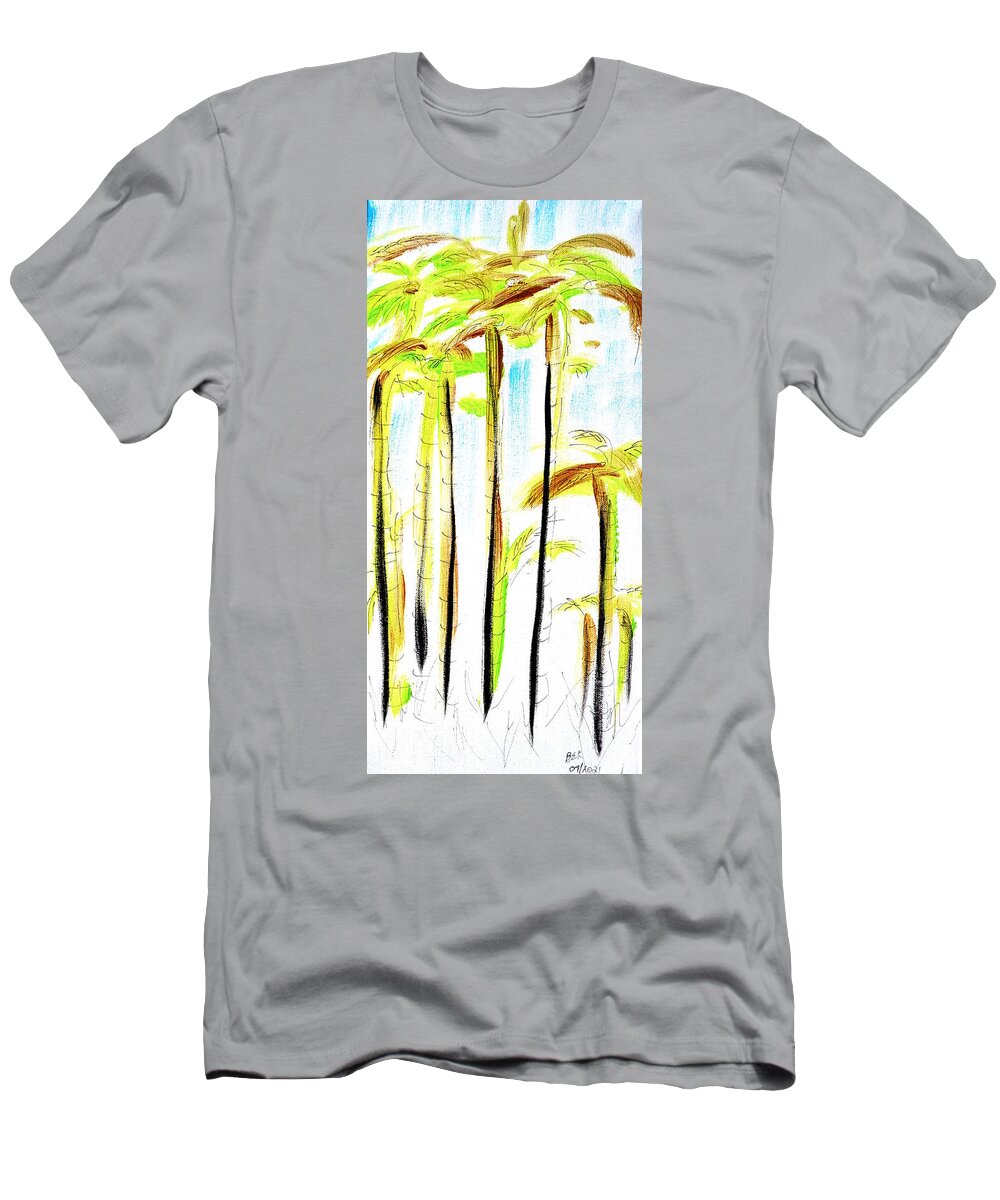 Palm Trees T-Shirt featuring the painting Palm Trees by Brent Knippel