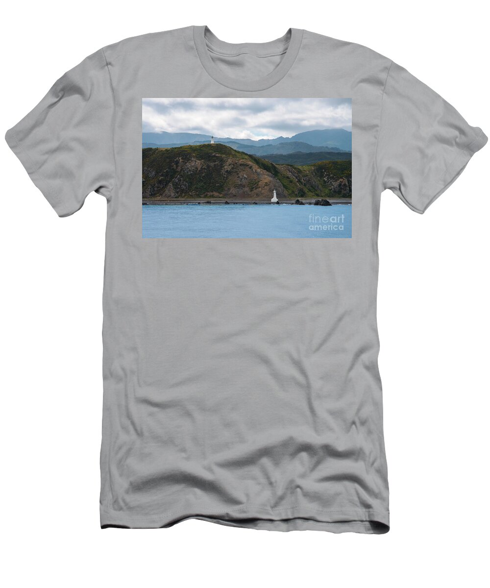 Cook Strait T-Shirt featuring the photograph Pencarrow Lighthouse by Bob Phillips
