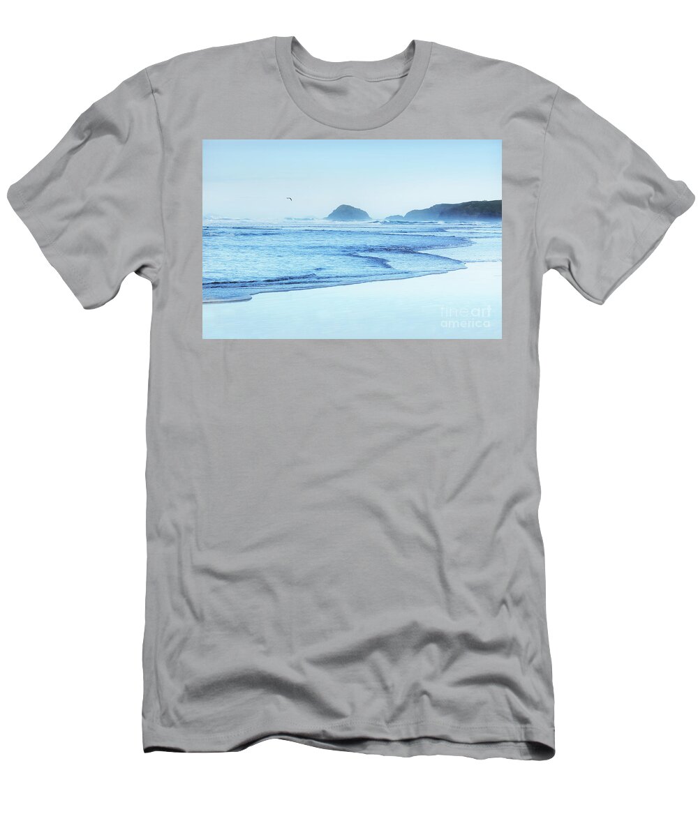 Ligger Point T-Shirt featuring the photograph Perranporth Blue by Terri Waters