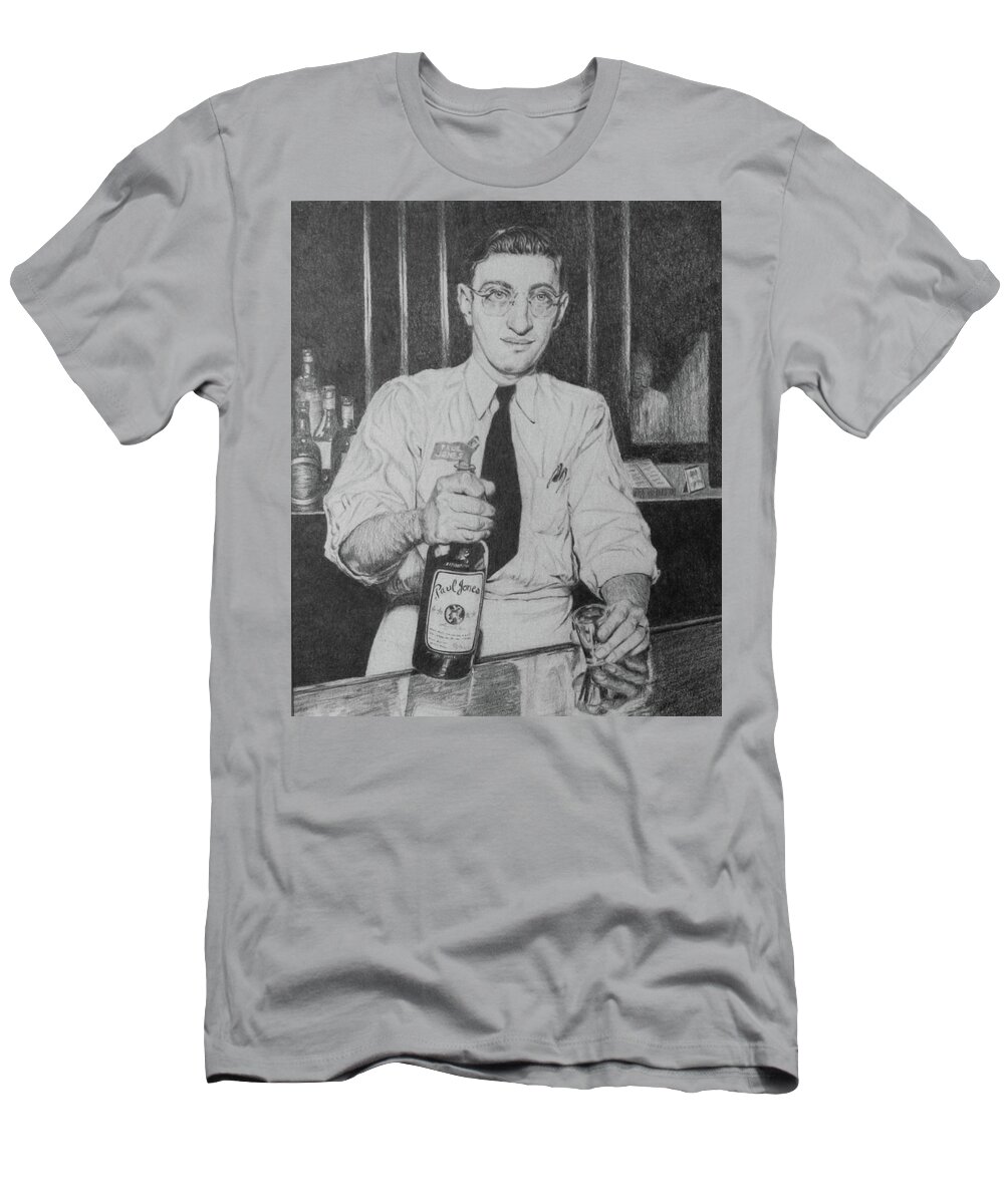 Bartender T-Shirt featuring the drawing Peter at the Paradise by Kelly Speros
