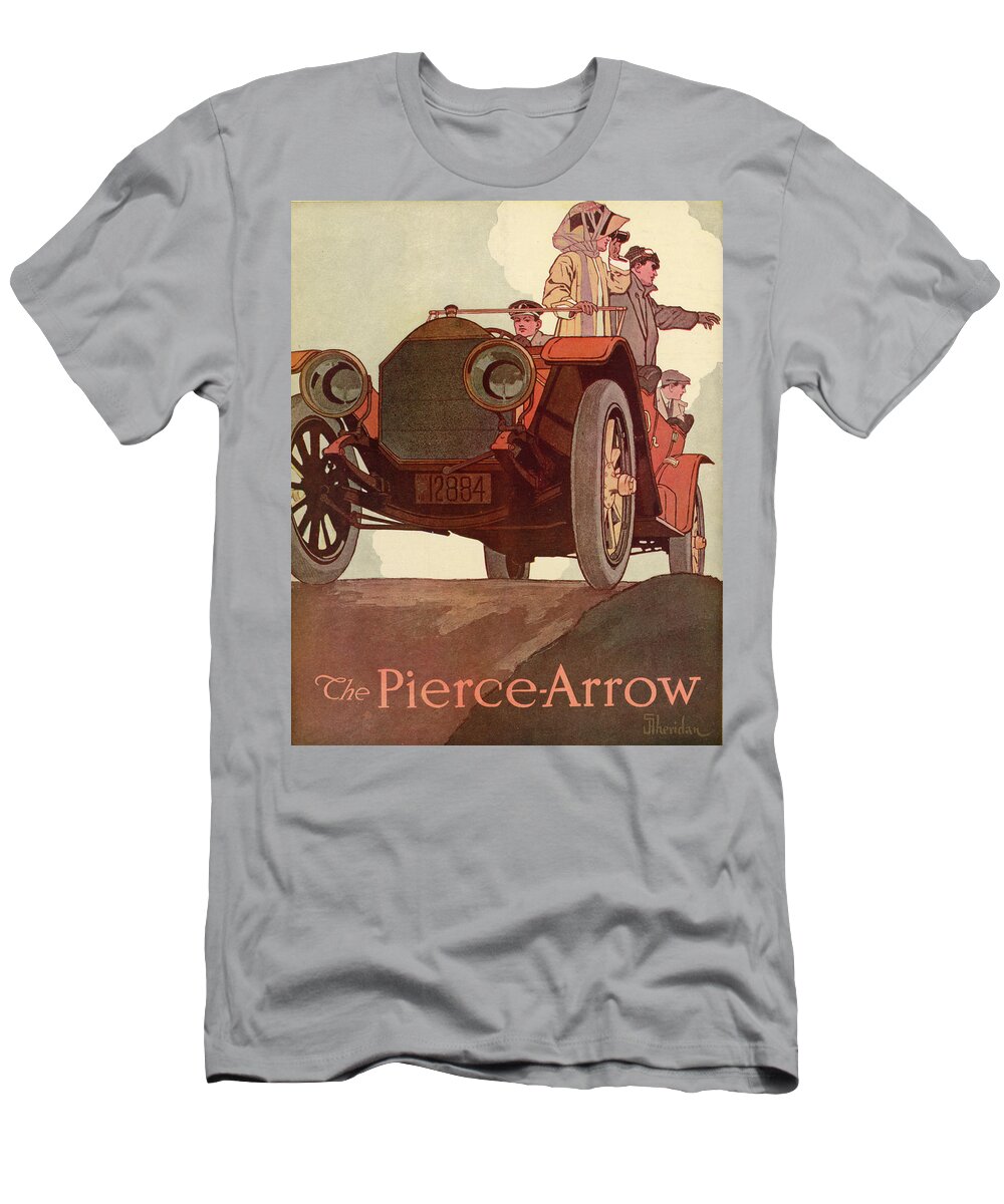 Life Magazine Advertisement T-Shirt featuring the mixed media Pierce Arrow Advertisement 1911 by Sheridan
