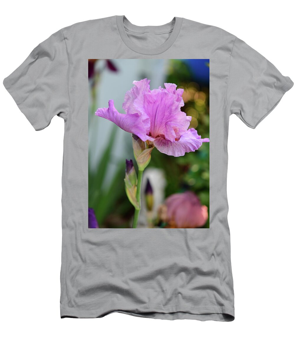 Pink Bearded Iris T-Shirt featuring the photograph Pink Bearded Iris by Cynthia Westbrook