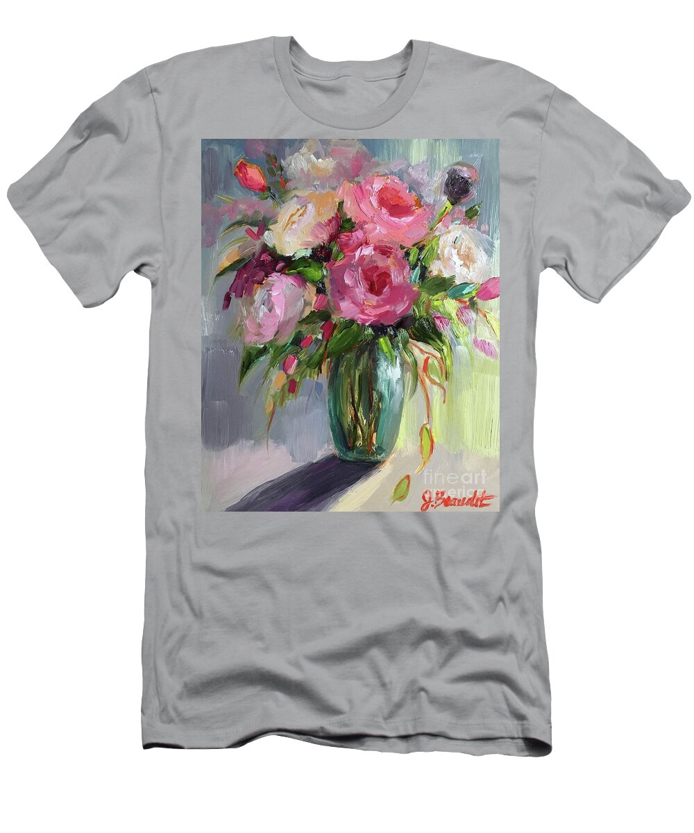 Floral Painting T-Shirt featuring the painting Pink Delight by Jennifer Beaudet