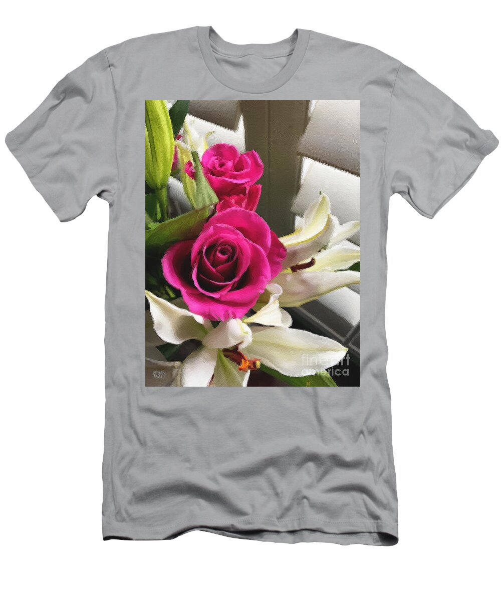 Roses T-Shirt featuring the photograph Pink Roses by Brian Watt