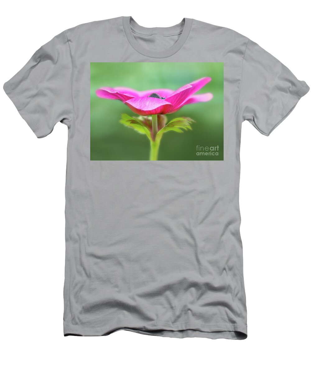 Anemone T-Shirt featuring the photograph Pink Spring by Sally Simon