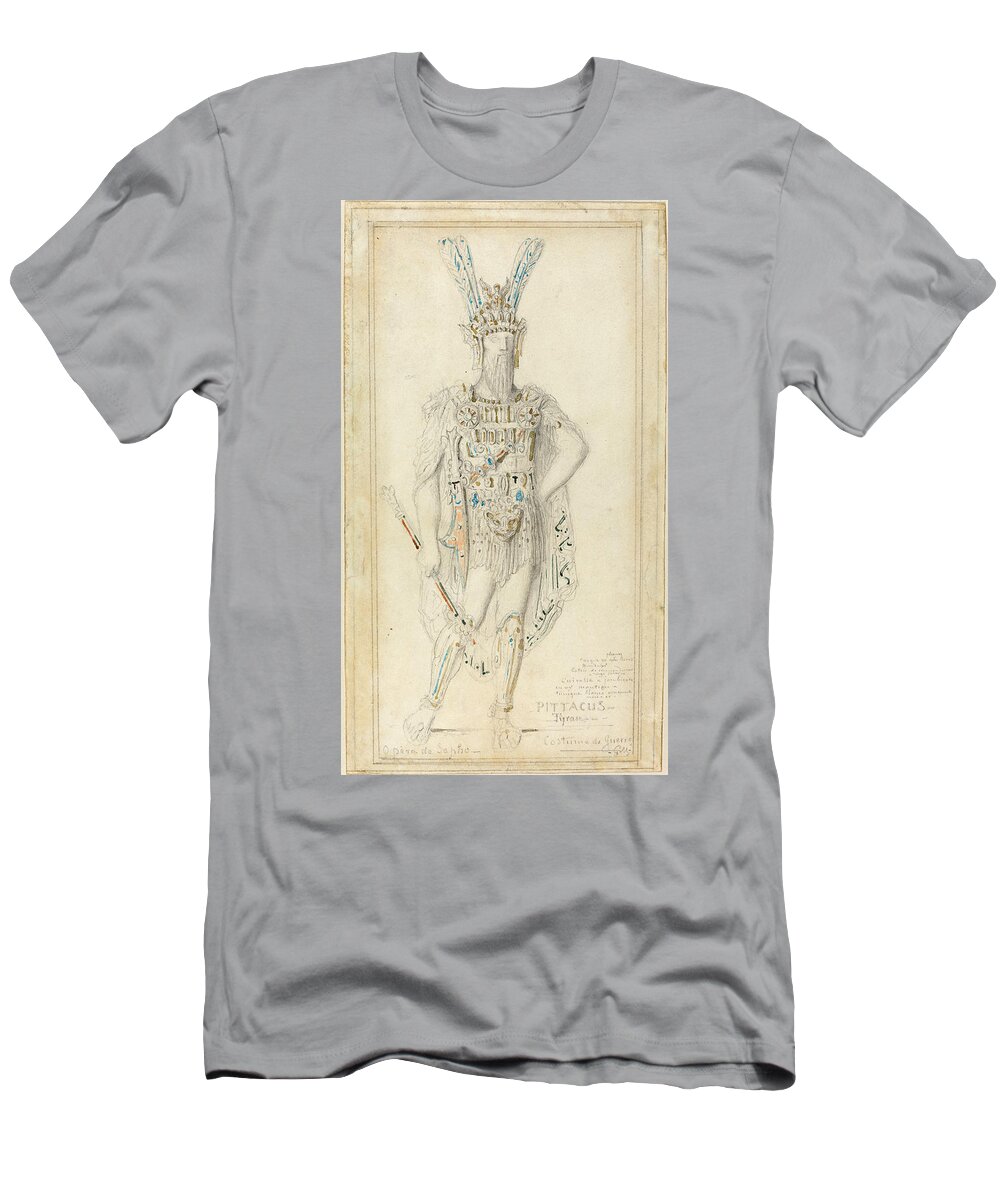 Gustave Moreau T-Shirt featuring the drawing Pittacus the Tyrant in War Costume by Gustave Moreau