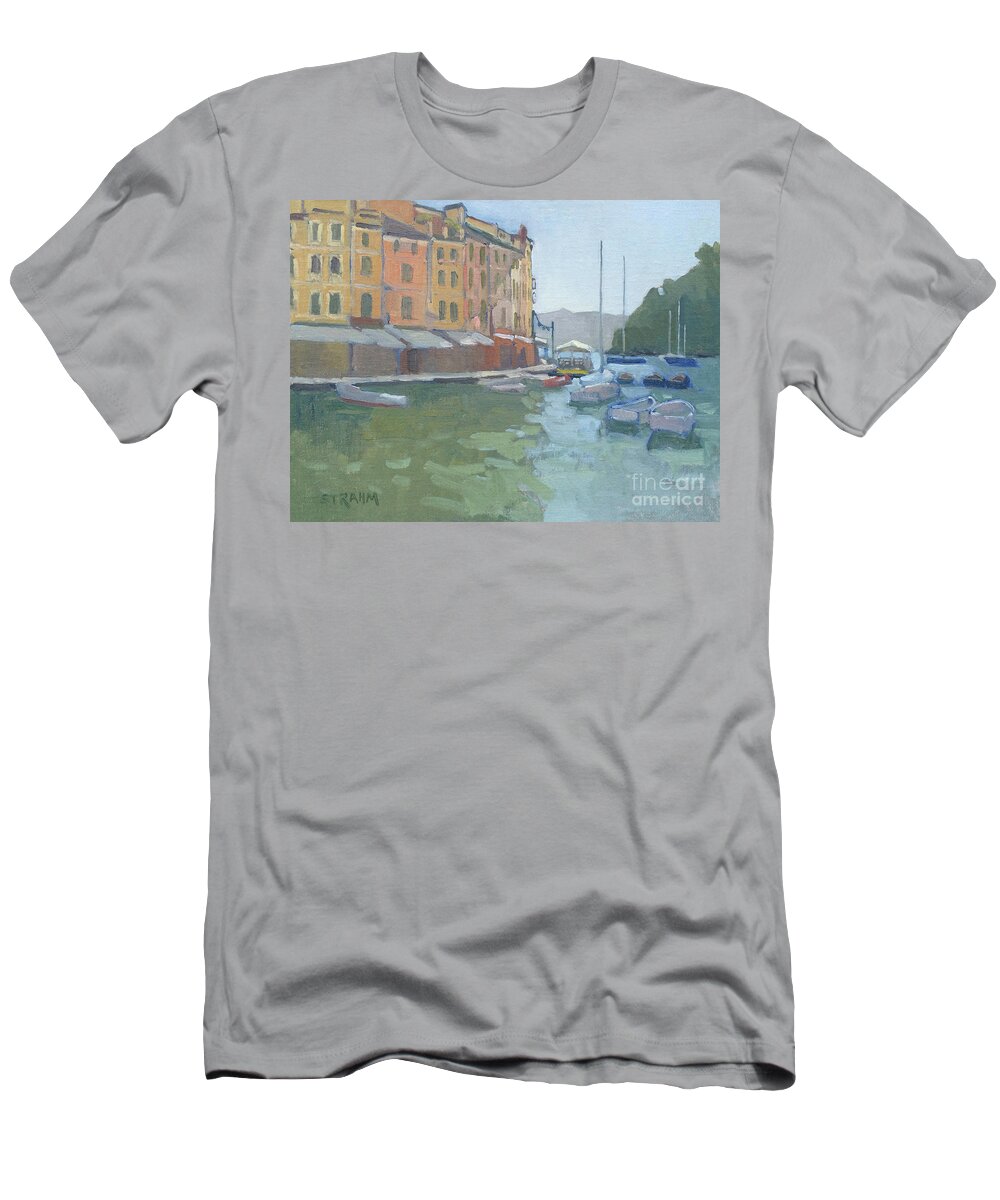 Portofino T-Shirt featuring the painting Portofino, Italy by Paul Strahm