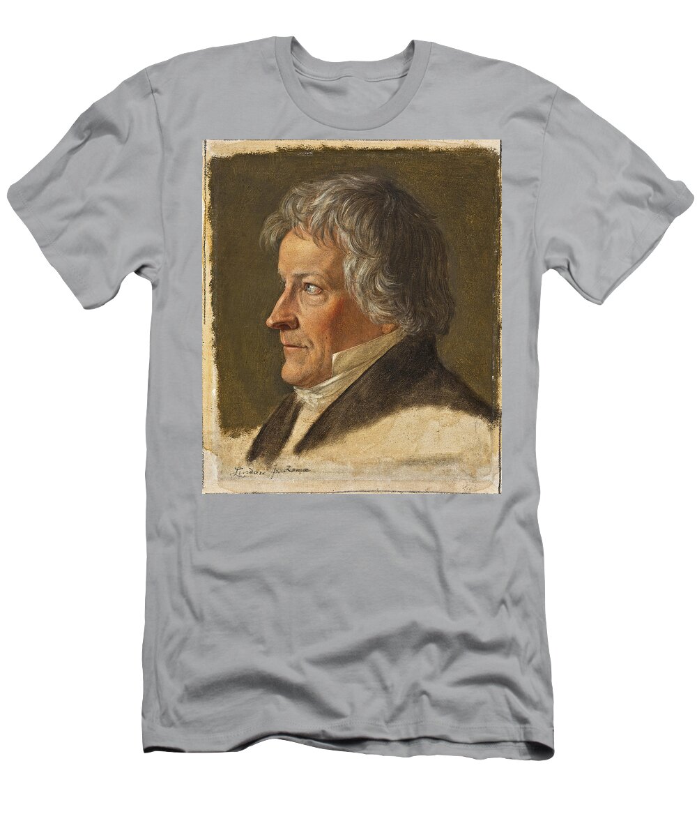Dietrich Wilhelm Lindau T-Shirt featuring the painting Portrait of Thorvaldsen by Dietrich Wilhelm Lindau