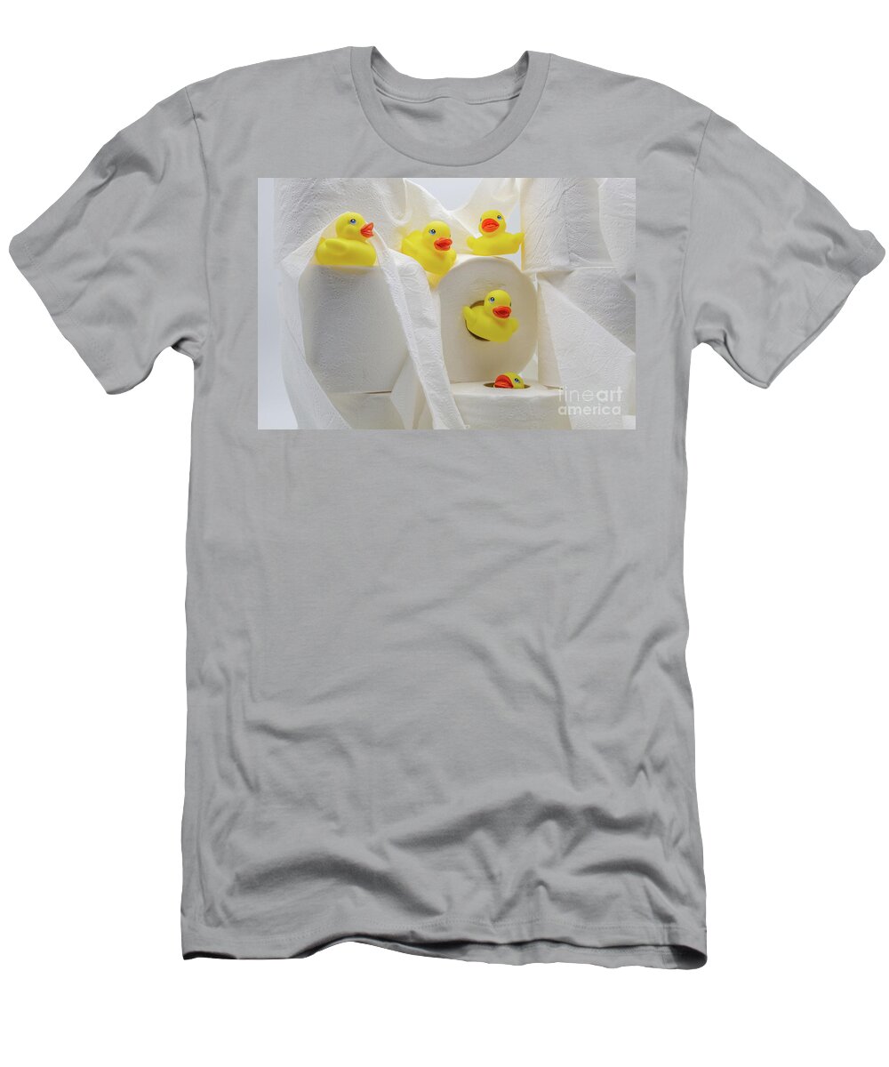 Duckies T-Shirt featuring the photograph Potty Time by John Hartung