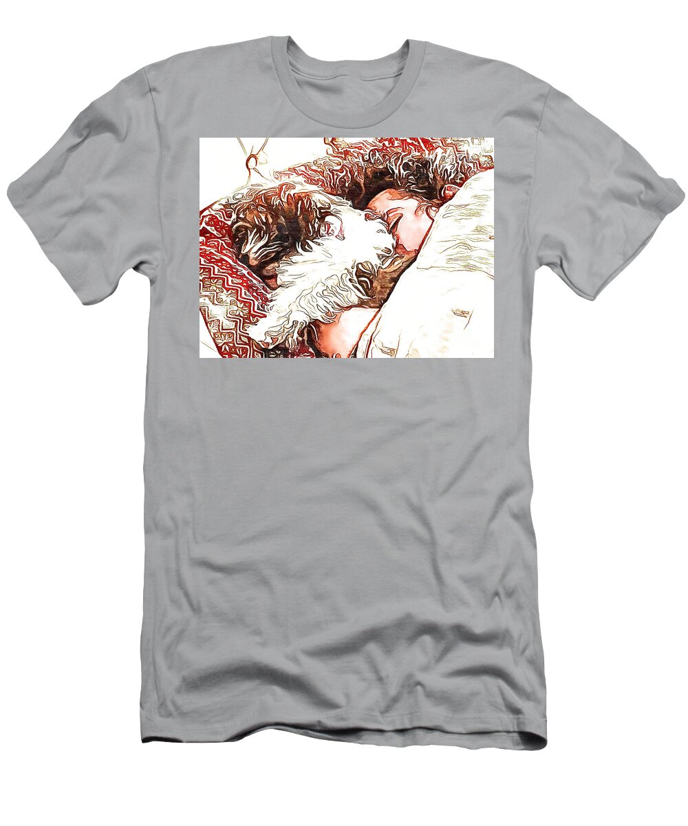 Puppy T-Shirt featuring the photograph Puppy Snuggles Girl by Diann Fisher