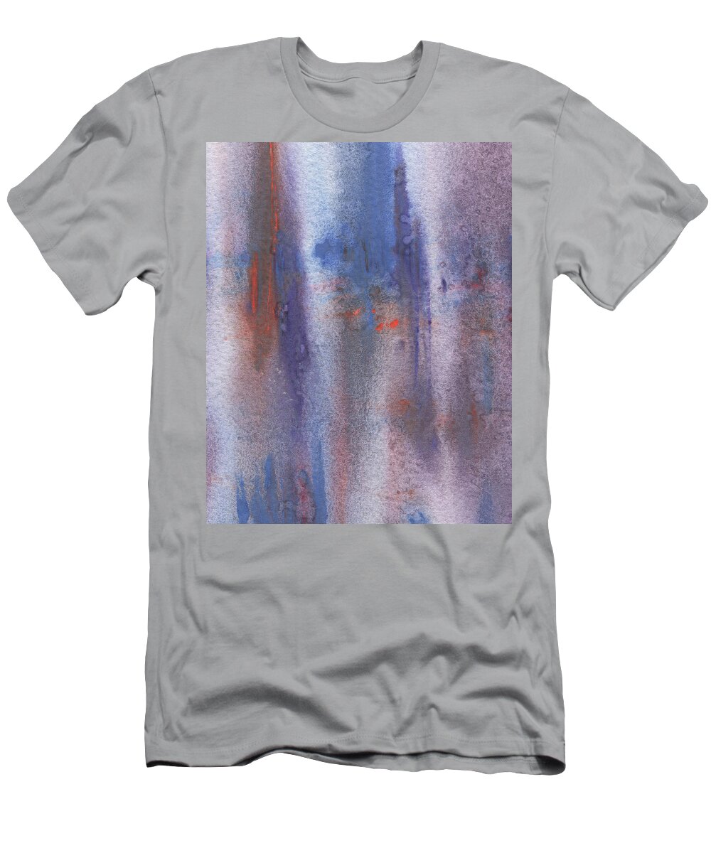 Mist T-Shirt featuring the painting Purple Foggy Mist Abstract Watercolor II by Irina Sztukowski