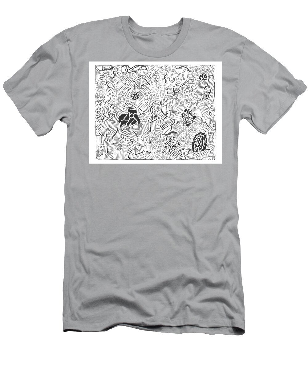 Natanson T-Shirt featuring the drawing Pygmalion by Steven Natanson