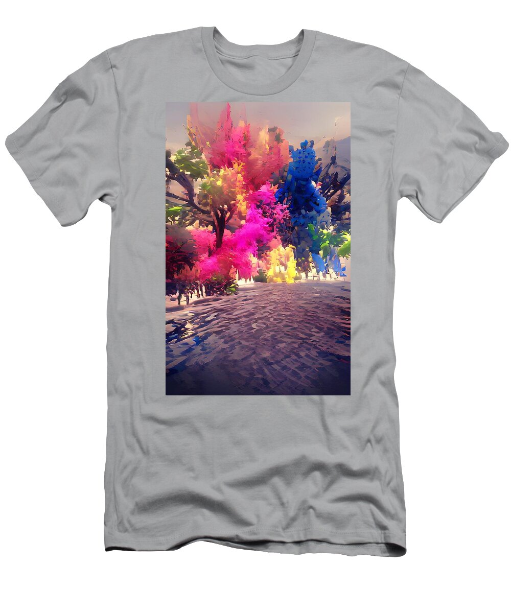  T-Shirt featuring the digital art Radiant Trees by Rod Turner