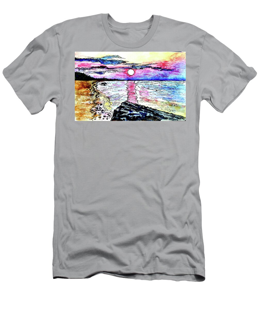 Eileen Kelly T-Shirt featuring the painting Rainbow Reflections by Eileen Kelly