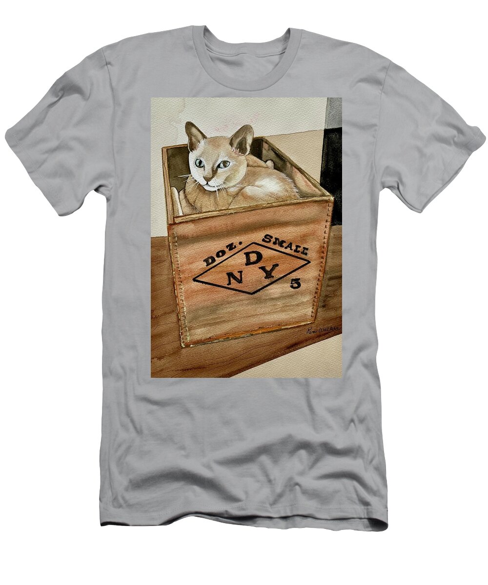 Brown T-Shirt featuring the painting Ralphie Watercolor by Kimberly Walker