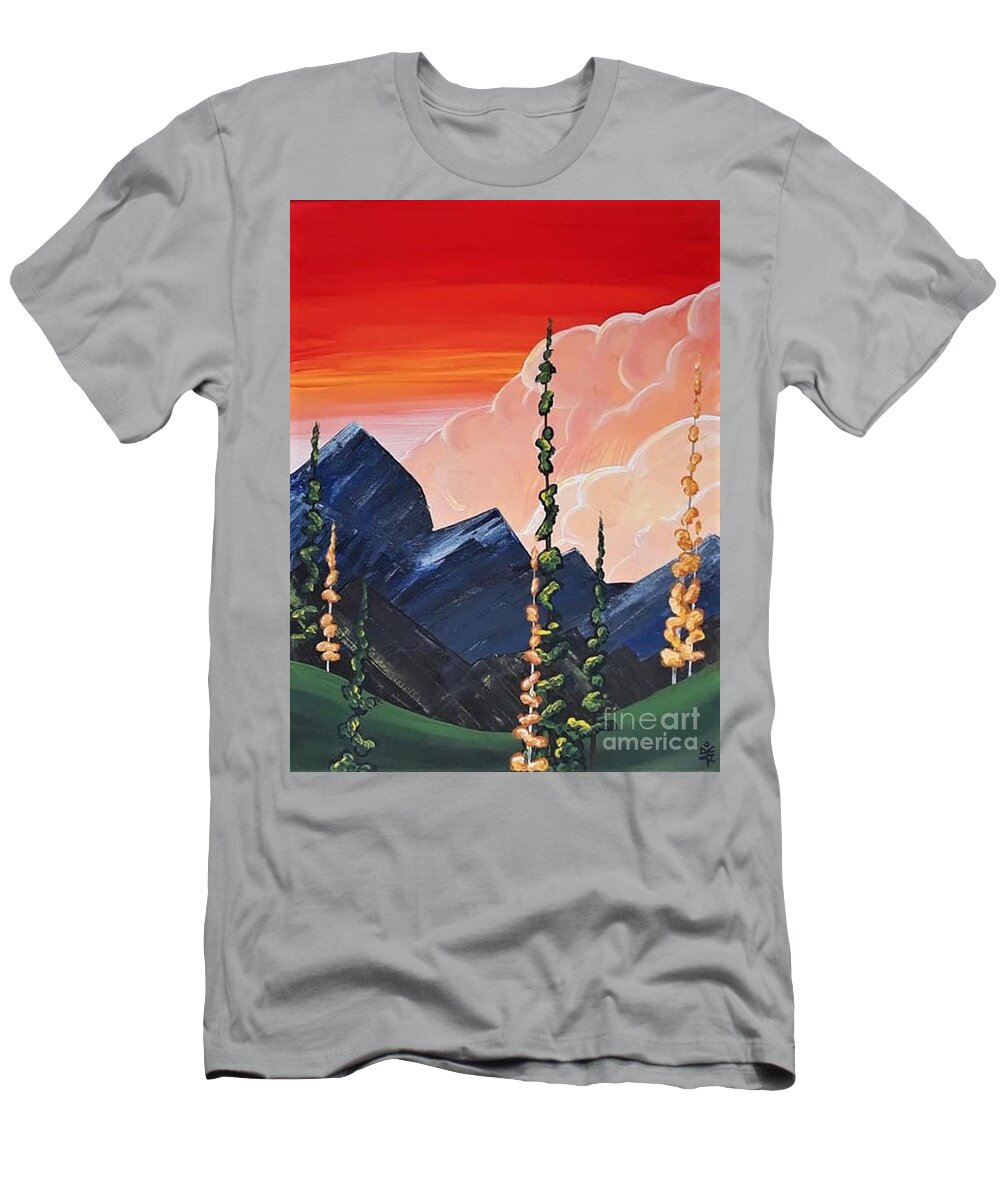 Trees T-Shirt featuring the painting Reach the Sky by April Reilly
