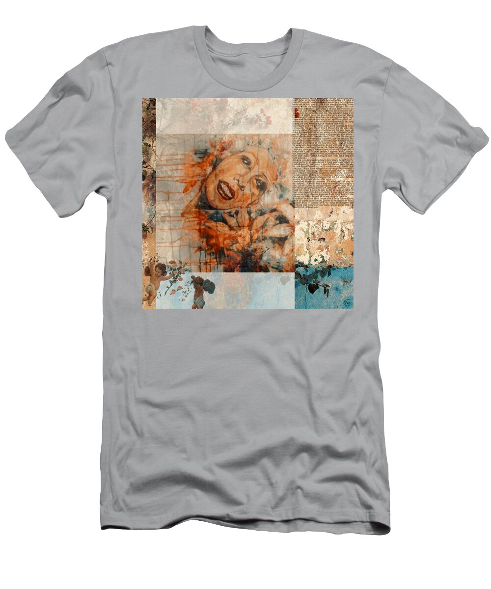  T-Shirt featuring the painting Read All About It by Try Cheatham