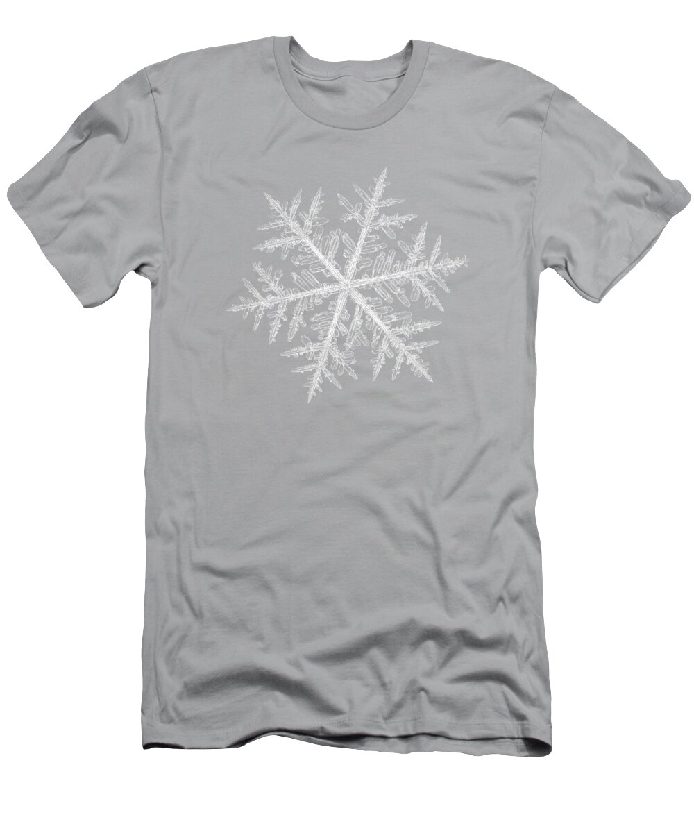 Snowflake T-Shirt featuring the photograph Real snowflake 2013-01-10_0913-8 Alcyone by Alexey Kljatov