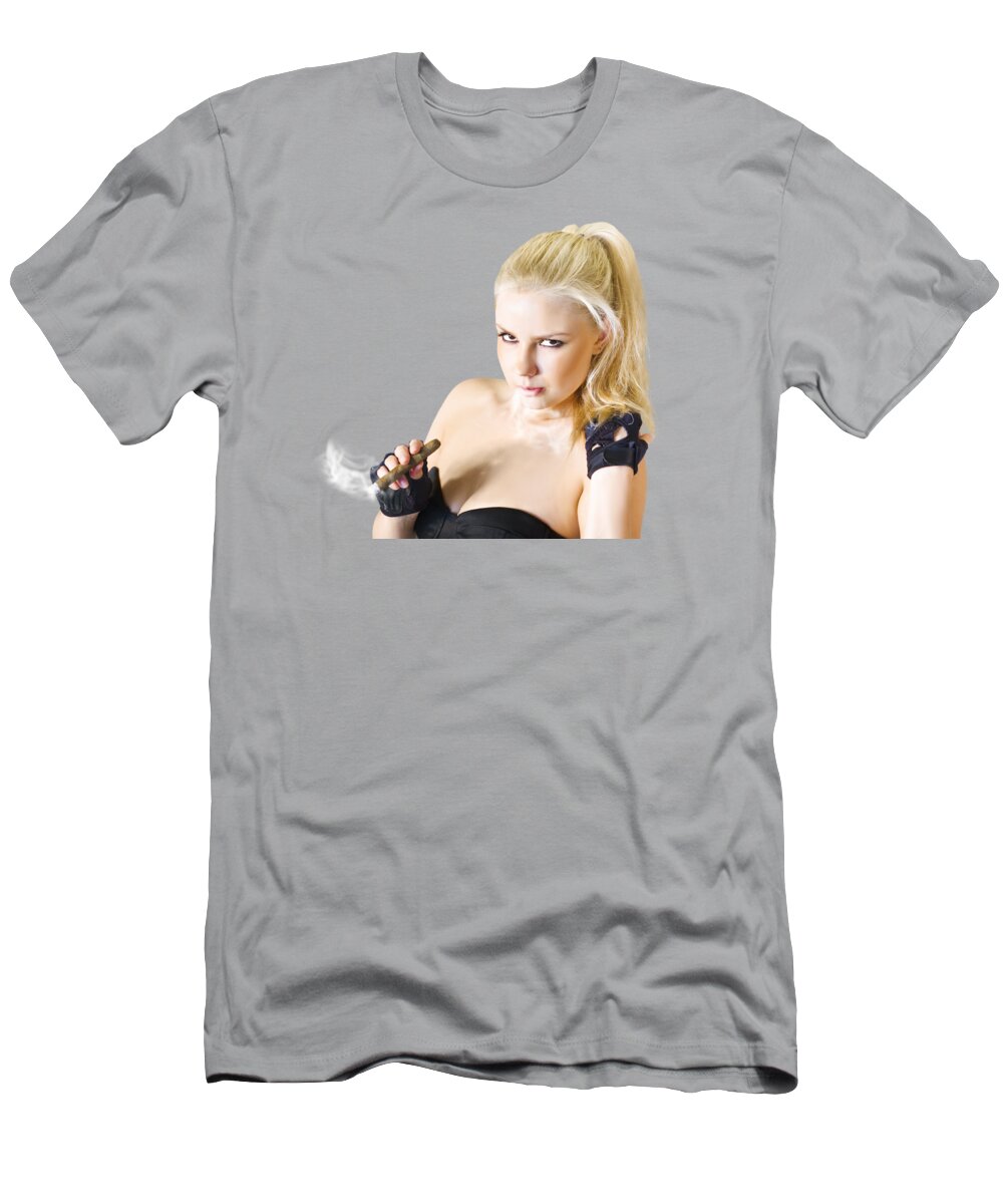 Smoking T-Shirt featuring the photograph Rebel fashion style by Jorgo Photography