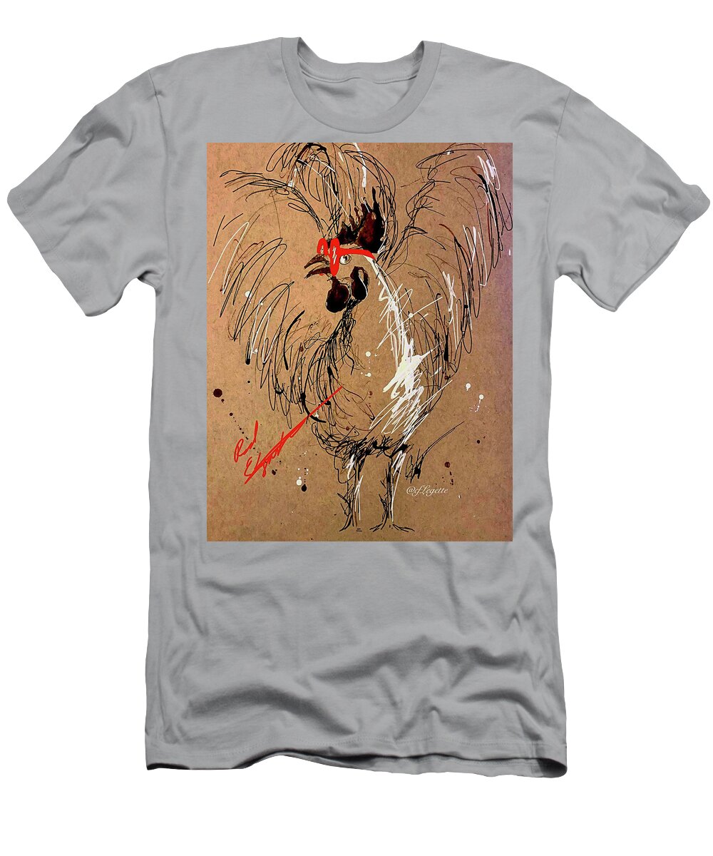Chicken T-Shirt featuring the drawing Fresh And Fiesty by C F Legette