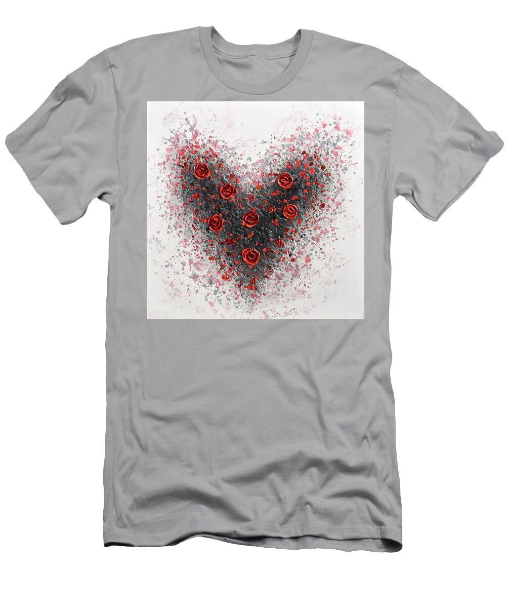 Heart T-Shirt featuring the painting Red Passion by Amanda Dagg