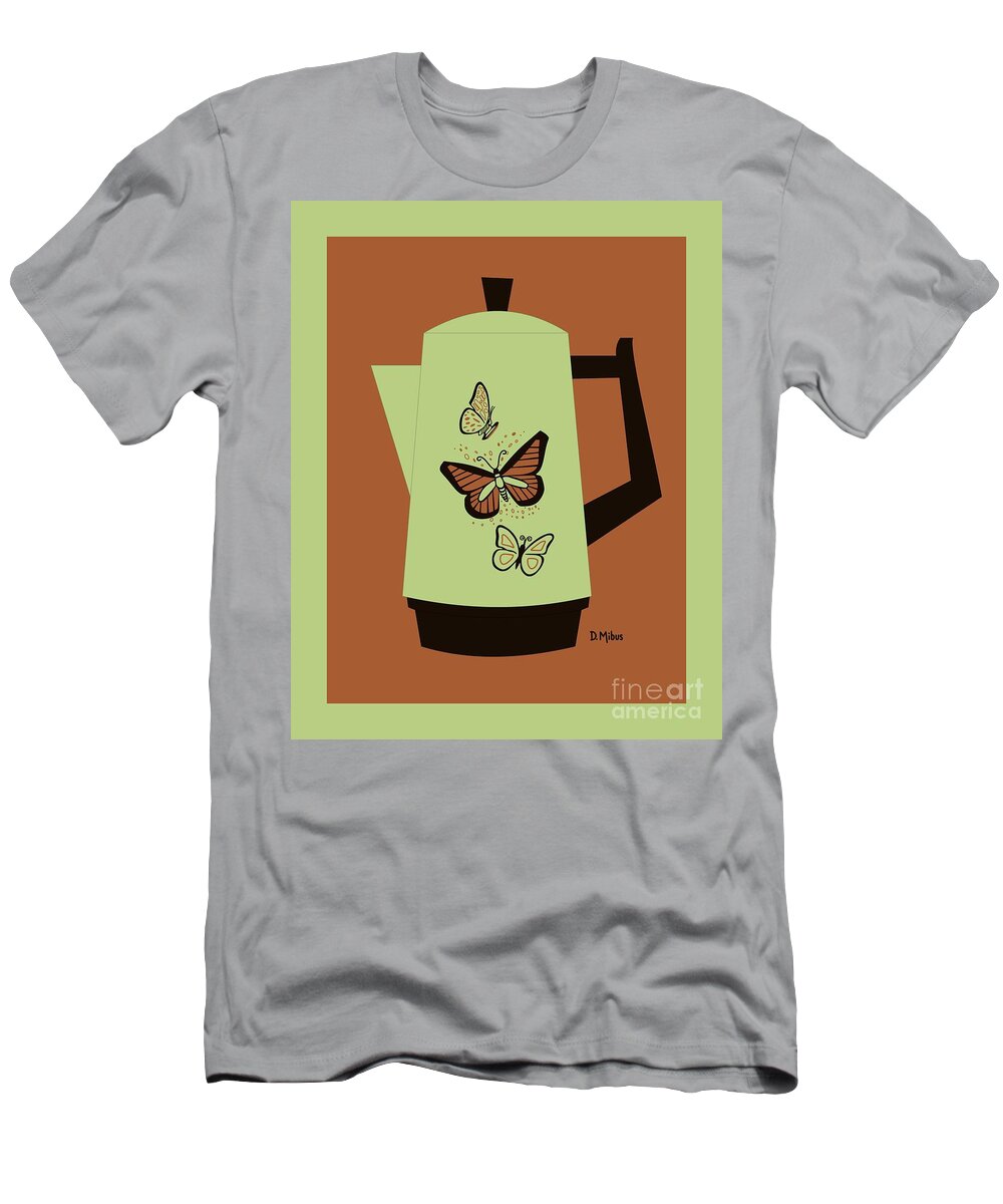 Retro Percolator T-Shirt featuring the digital art Retro West Bend Coffee Percolator by Donna Mibus