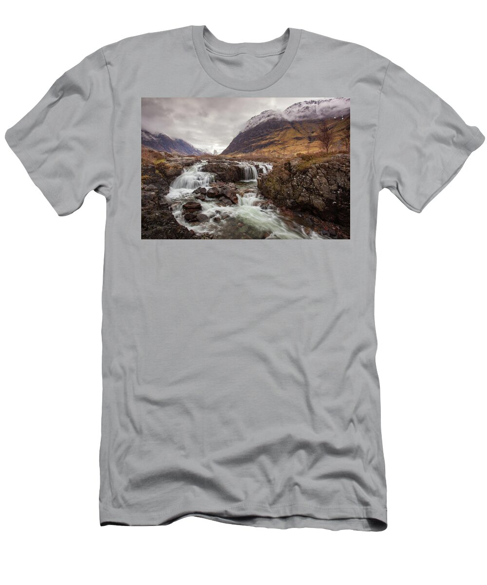 River Coe T-Shirt featuring the photograph River Coe, Glencoe - winter by Anita Nicholson
