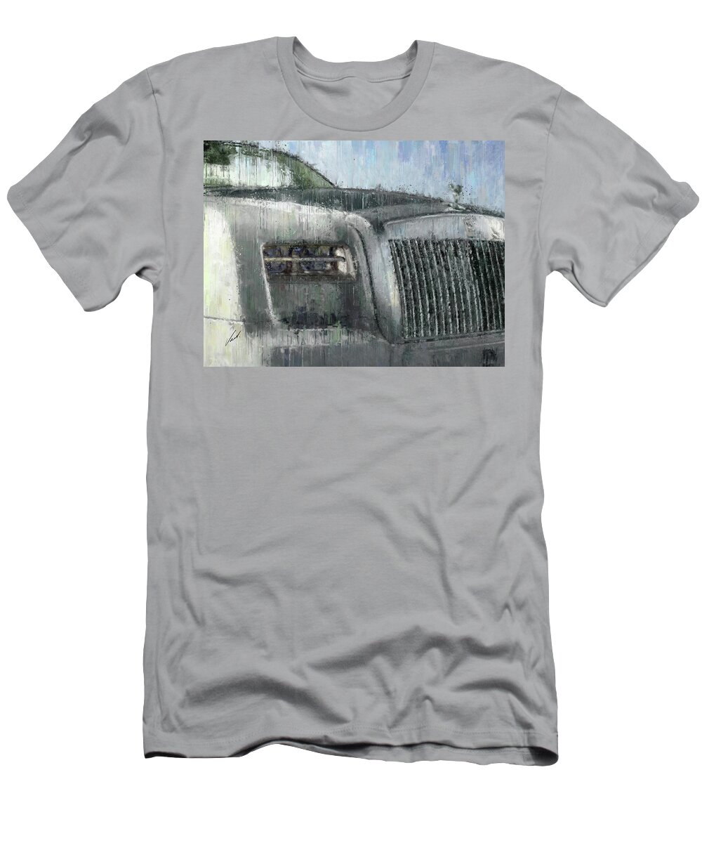 Car T-Shirt featuring the painting Rolls-Royce Phantom painting by Vart by Vart