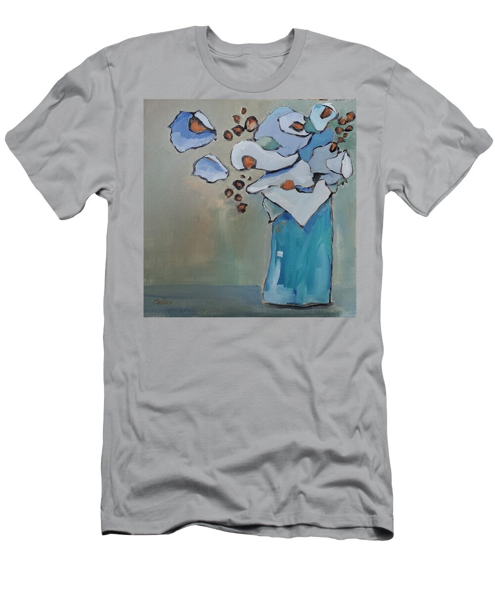 Still Life T-Shirt featuring the painting Romance on the Beach by Sheila Romard