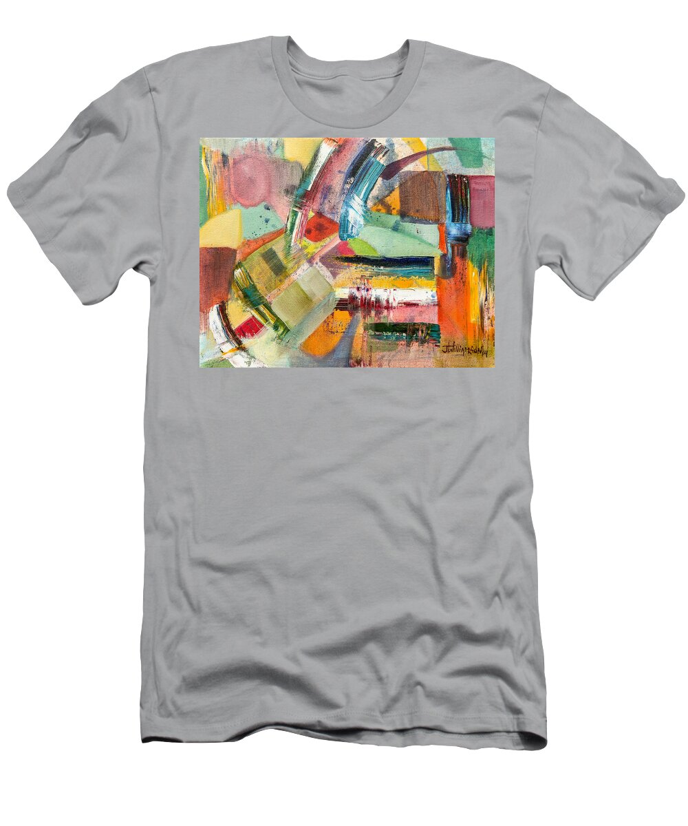 Abstract T-Shirt featuring the painting Rugged Strokes by Jason Williamson