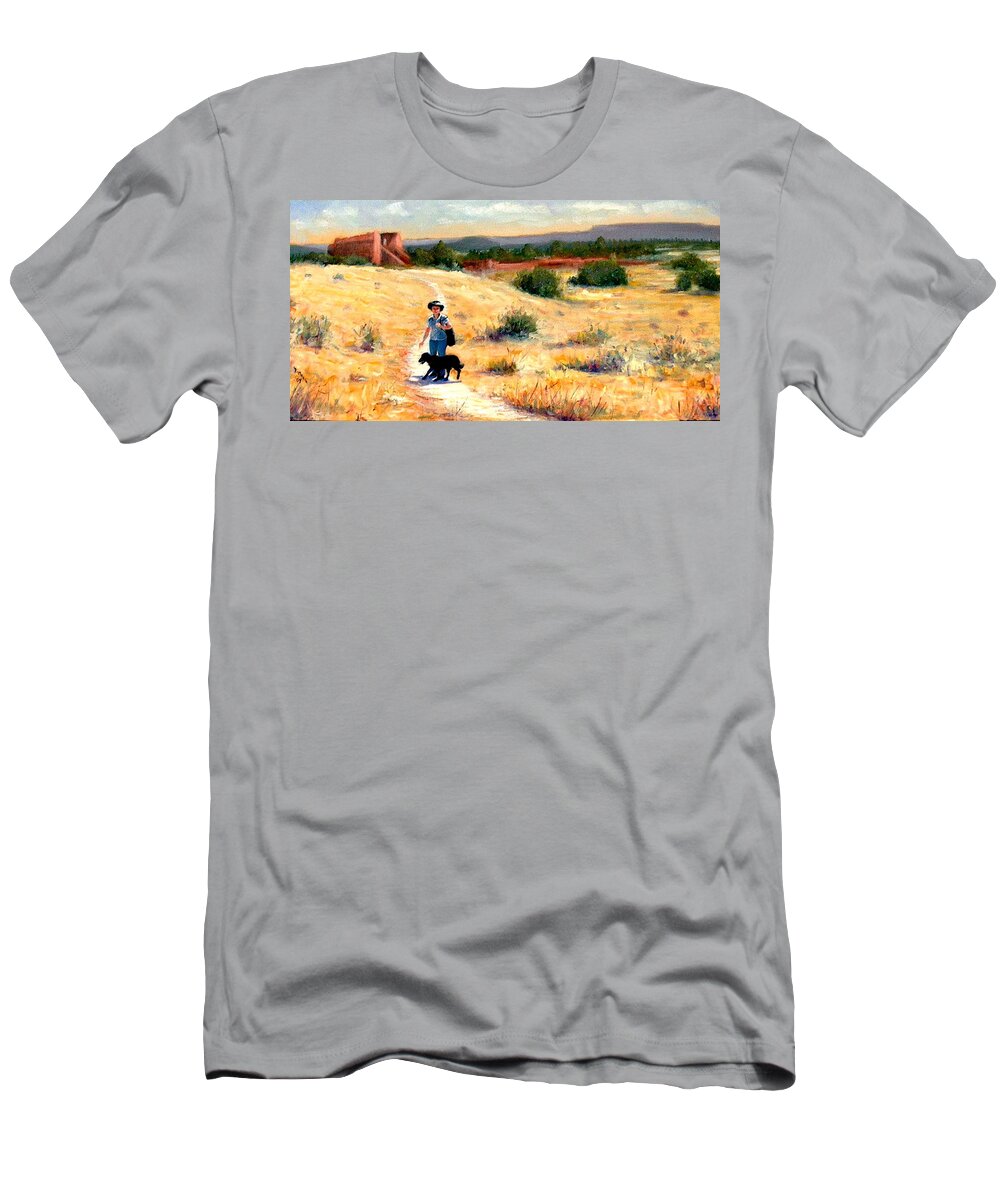 Realism T-Shirt featuring the painting Ruins Near Pecos #1 by Donelli DiMaria