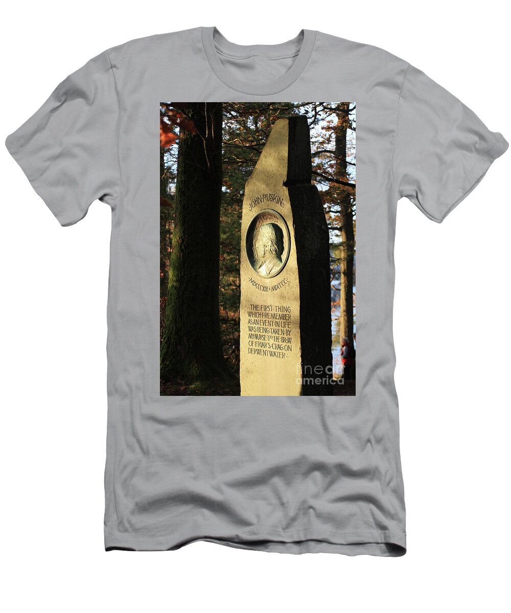 Keswick T-Shirt featuring the photograph Ruskin memorial sculpture, Keswick by Bryan Attewell