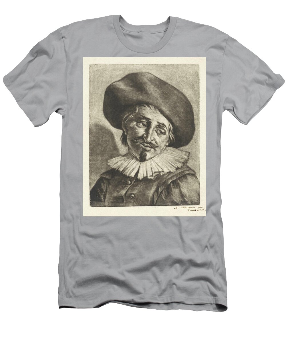 Vintage T-Shirt featuring the painting Sad man, Aert Schouman, after Frans Hals, 1720 by MotionAge Designs