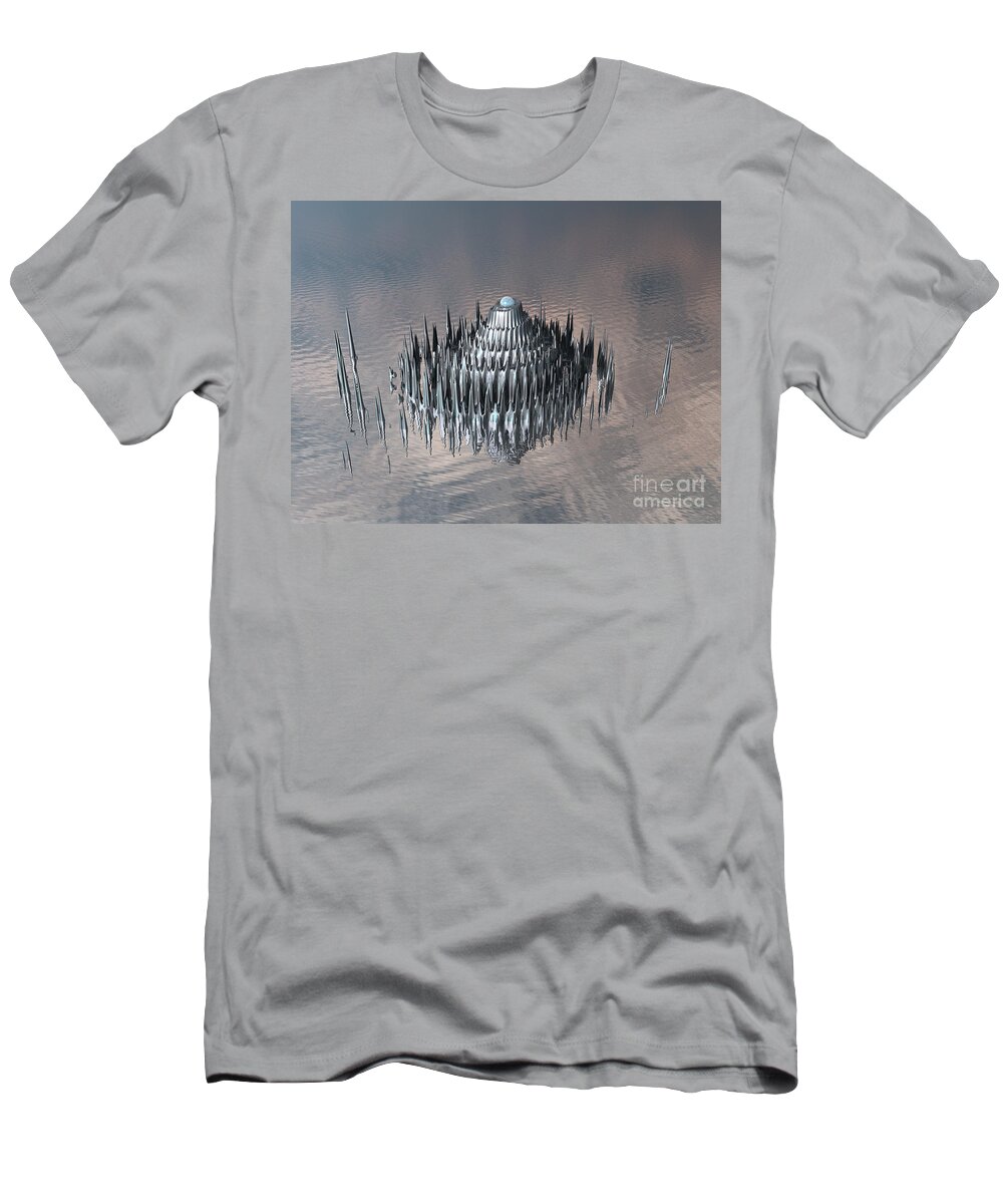 Fractal T-Shirt featuring the digital art Sci Fi Structure by Phil Perkins