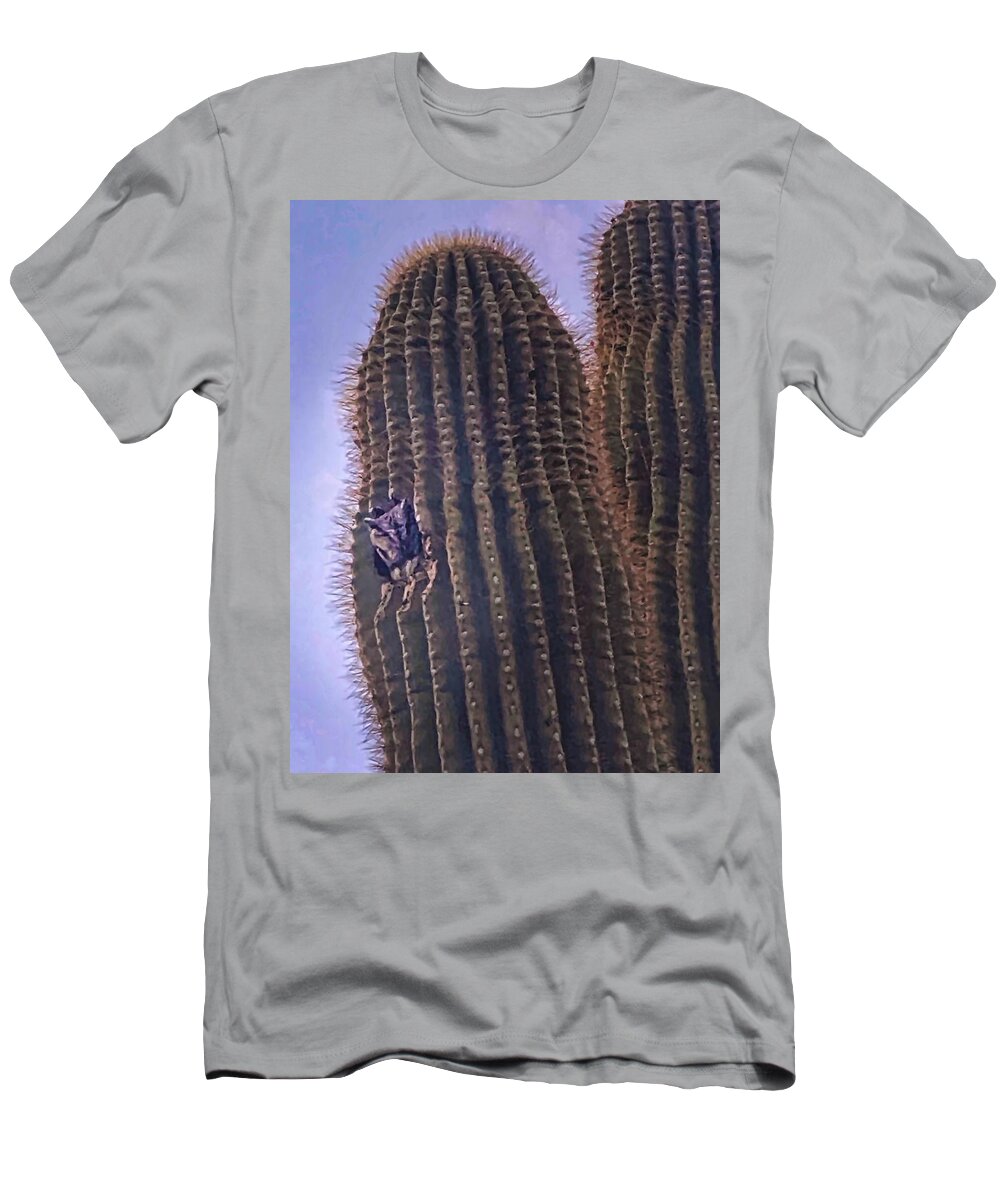 Owls T-Shirt featuring the photograph Screech Owl in Giant Cactus by Judy Kennedy