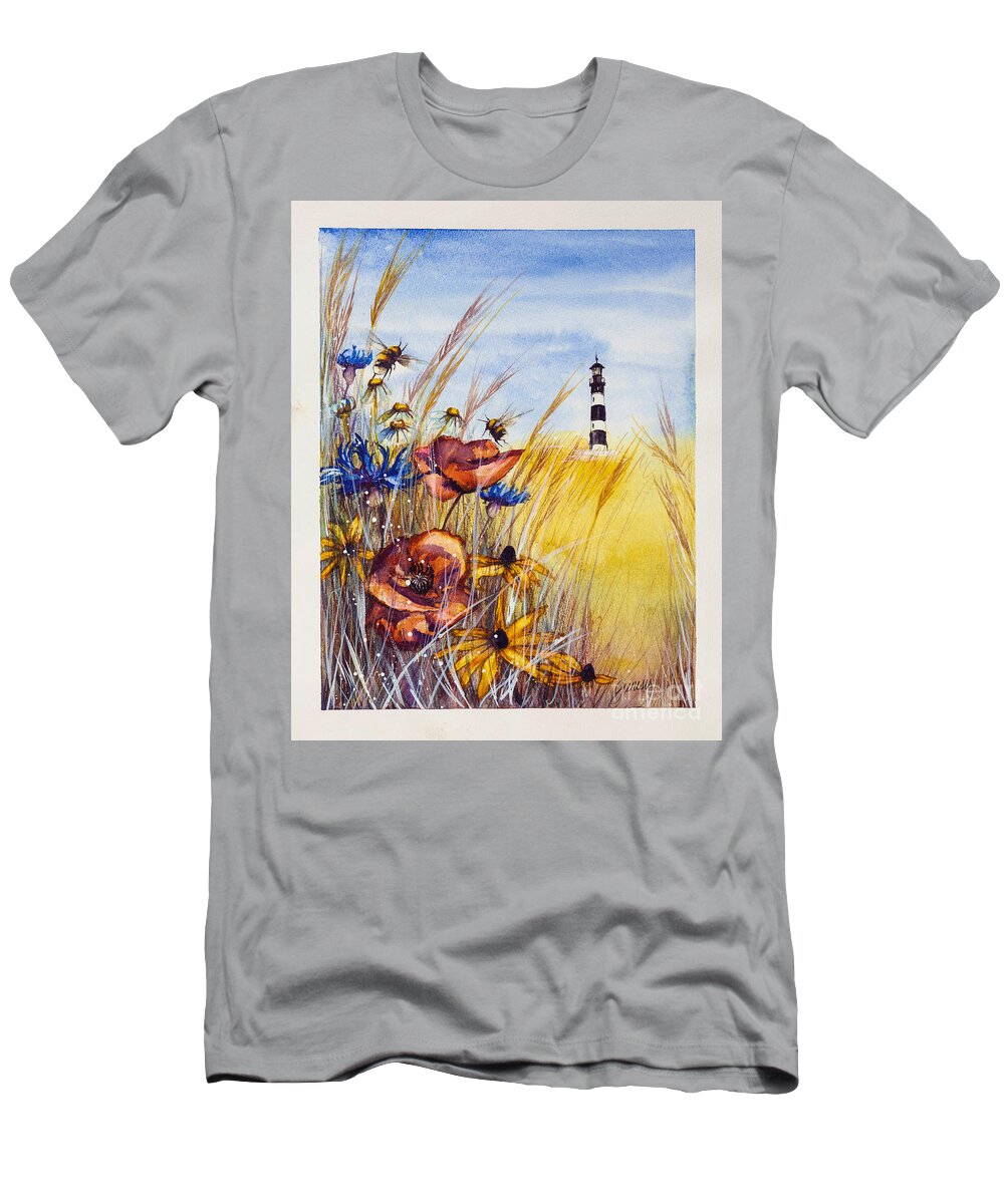 Watercolor T-Shirt featuring the painting Sea Bees by Genesis VanDeWalle