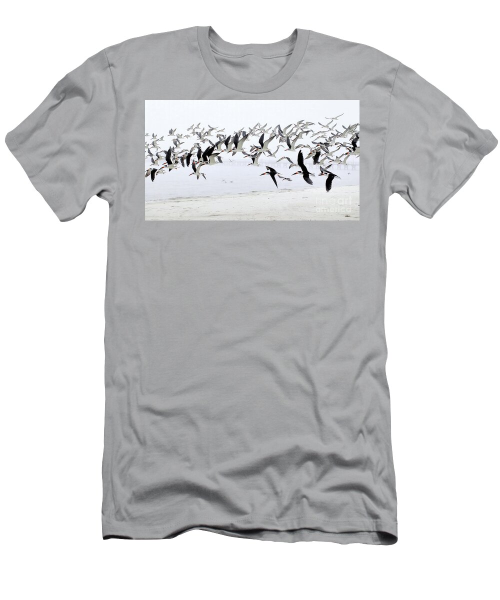 Shorebirds T-Shirt featuring the photograph Sea Birds at the Seashore by Scott Cameron