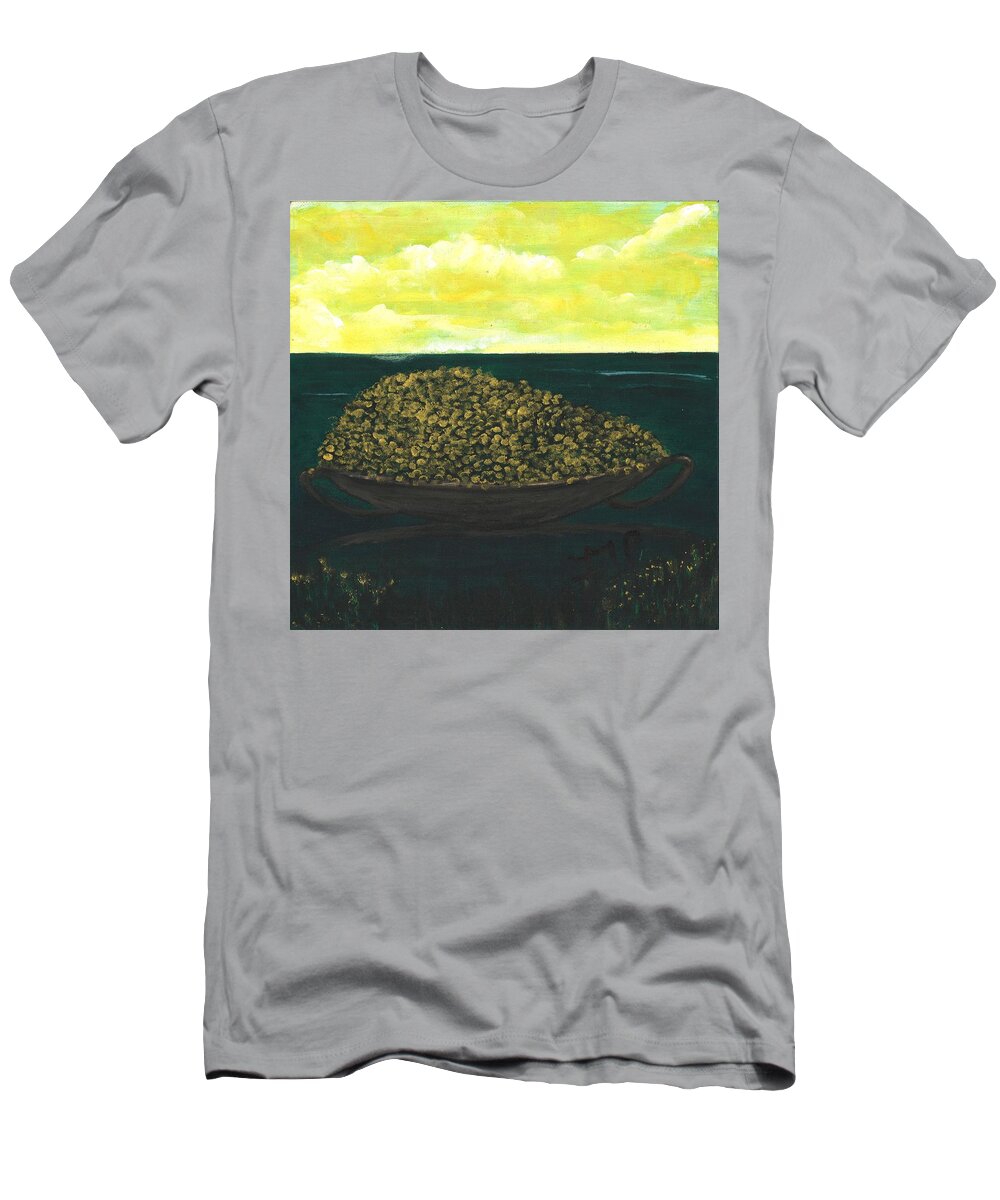 Seascape T-Shirt featuring the painting Sea of Abundance by Esoteric Gardens KN