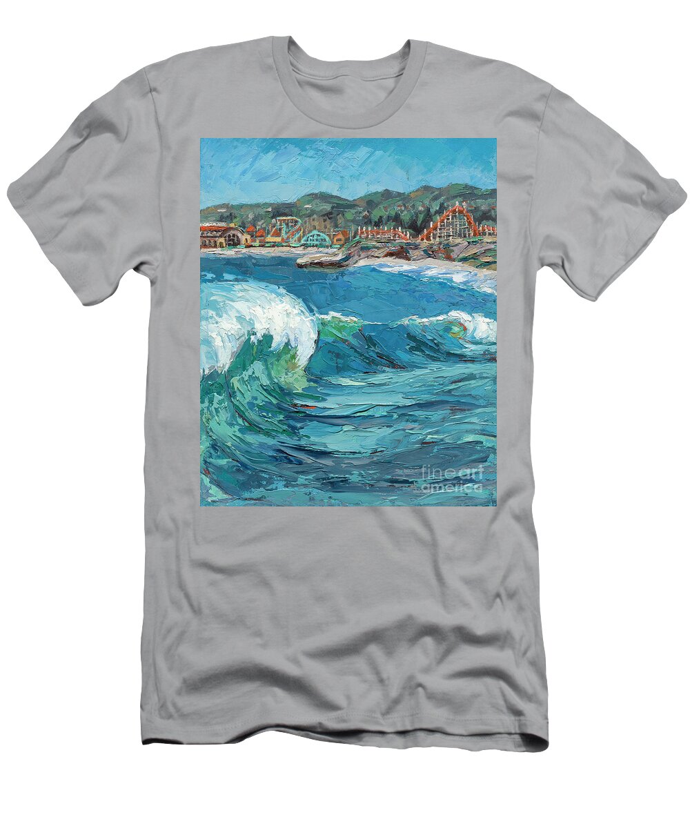 Ocean T-Shirt featuring the painting SeaBright Wave Vertical, 2021 by PJ Kirk