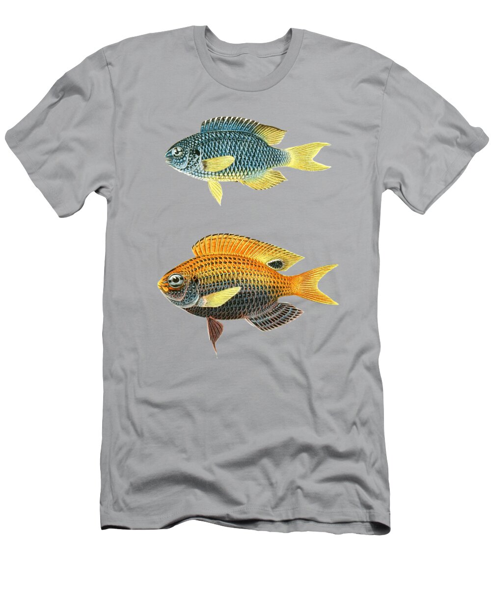 Fish T-Shirt featuring the digital art Sealife Fish Decor by Madame Memento