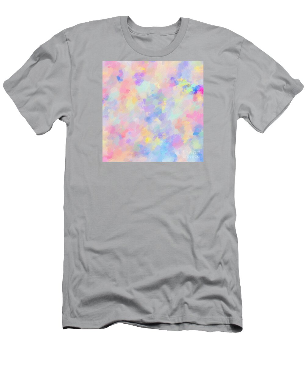 Spring T-Shirt featuring the painting Secret Garden Colorful Abstract Painting by Modern Art