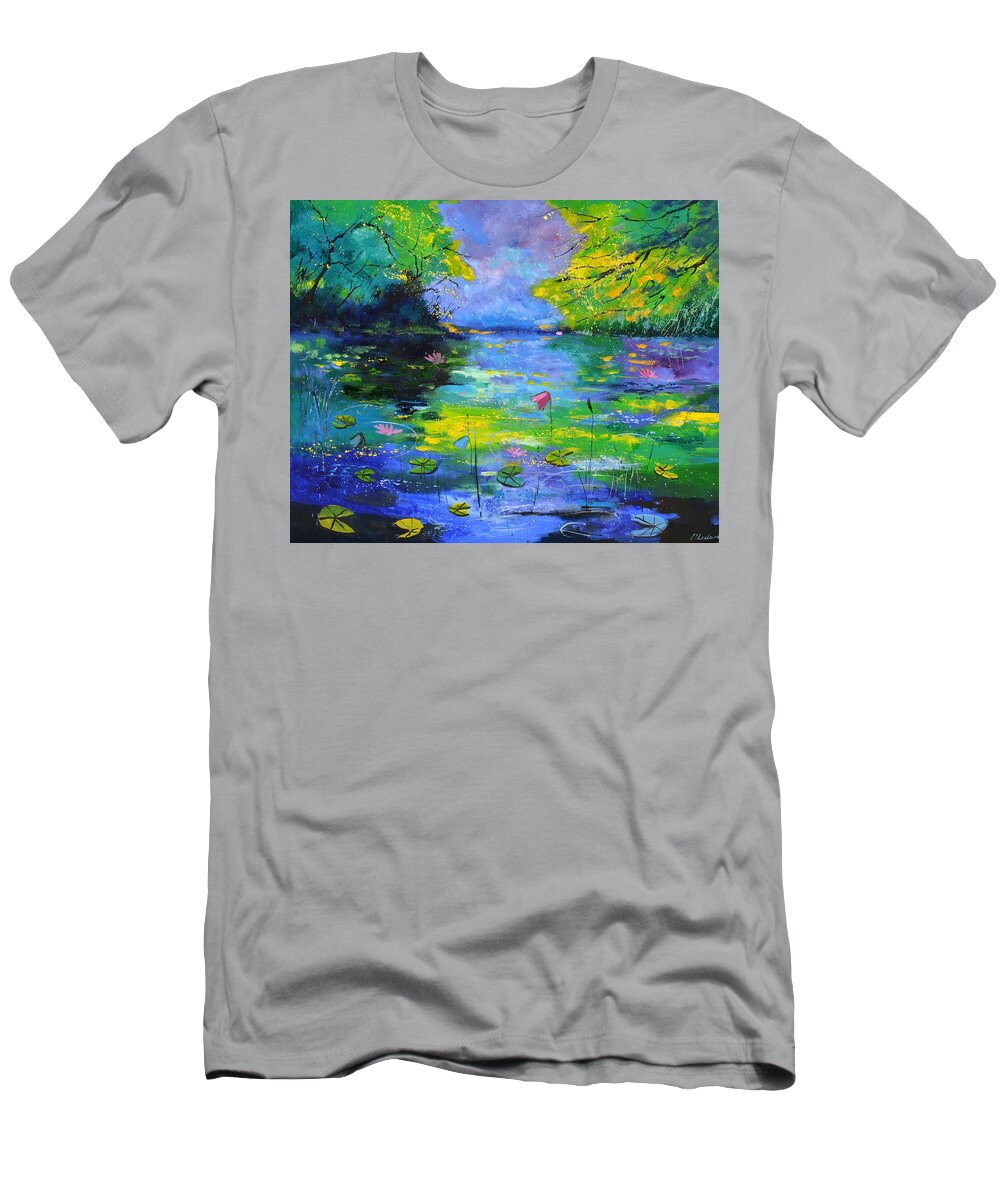 Landscape T-Shirt featuring the painting Secret waters by Pol Ledent