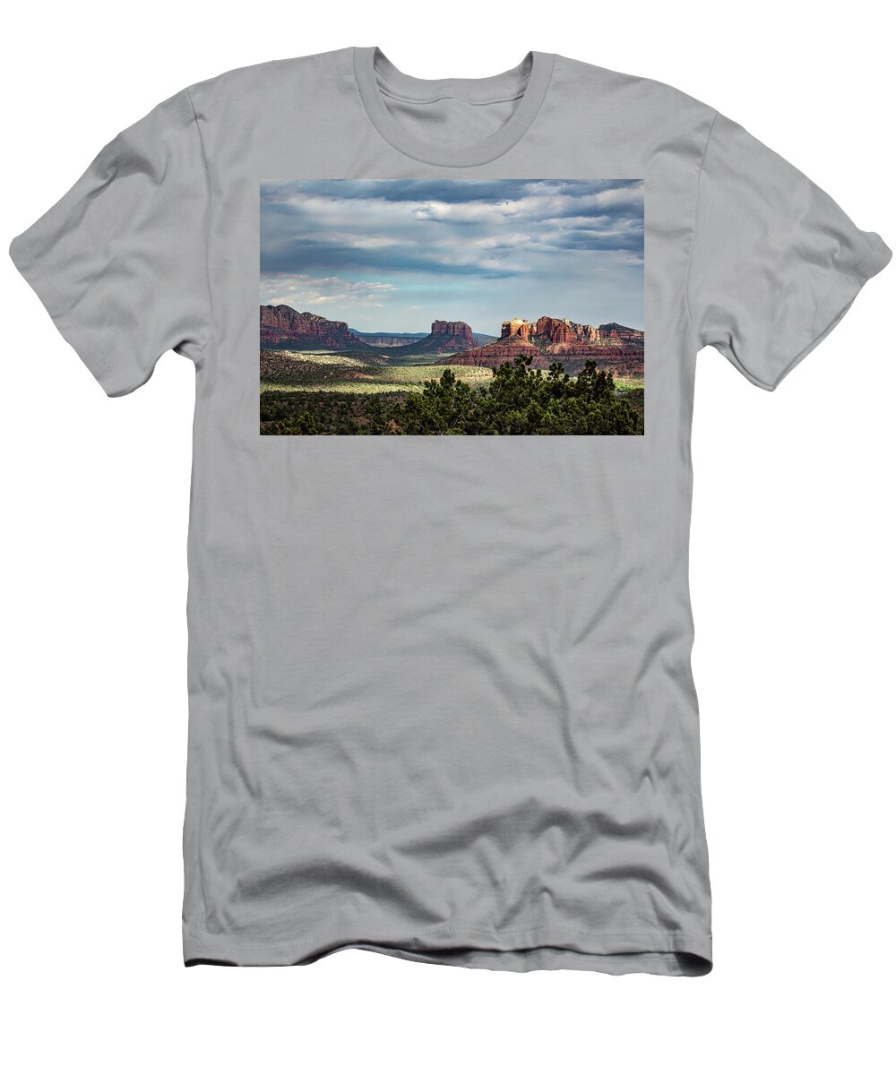 Arizona T-Shirt featuring the photograph Sedona View at Sunset by Cindy Robinson