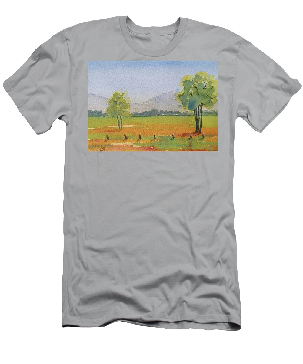 Landscape T-Shirt featuring the painting Serenity by Sheila Romard