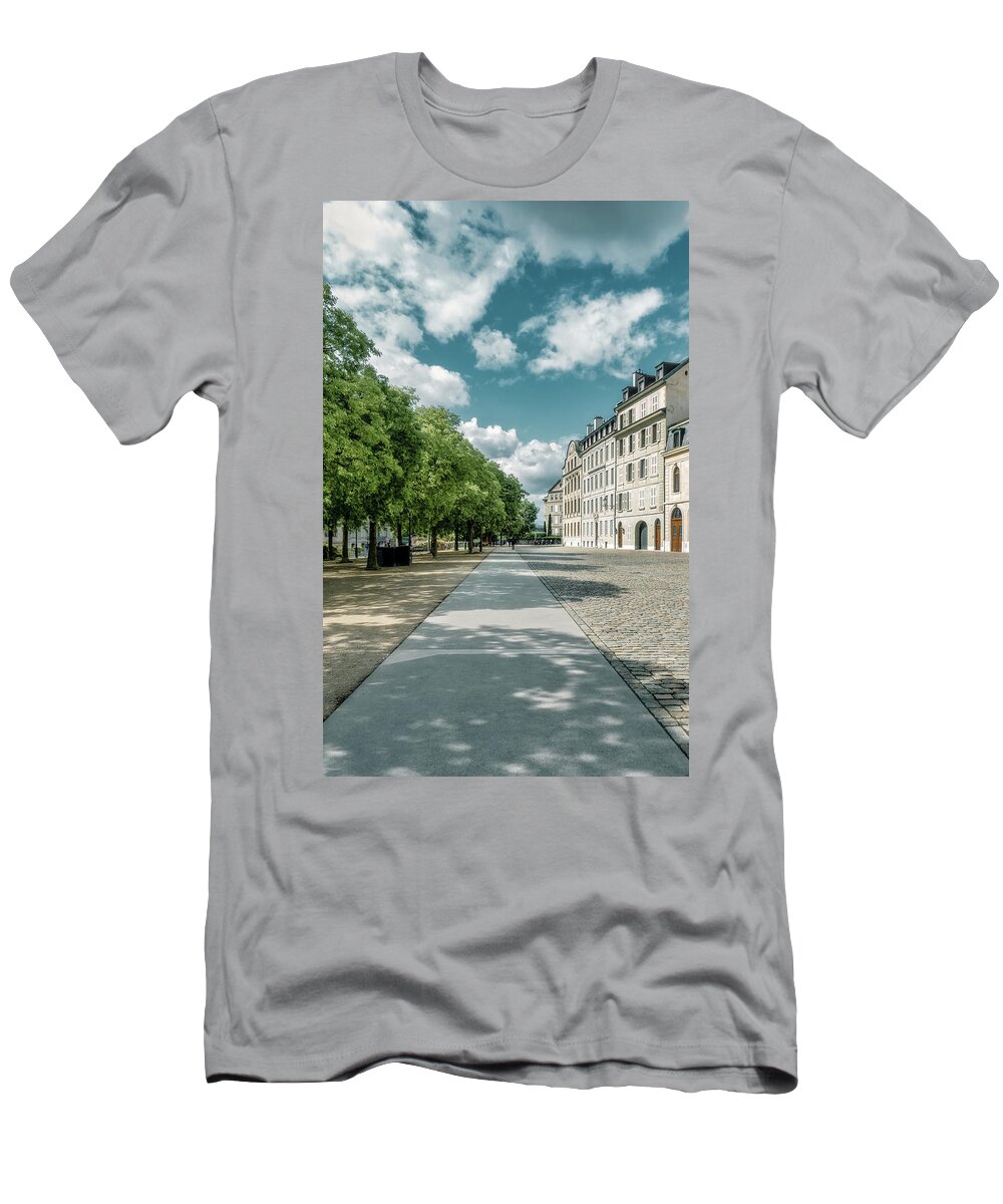 Geneva T-Shirt featuring the photograph Shadows and Clouds St Antoine Promenade by Benoit Bruchez